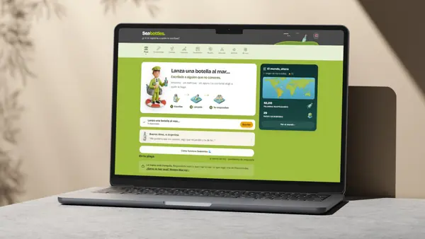 Photo of Seabottles in use: Shore, on a computer (warm background)