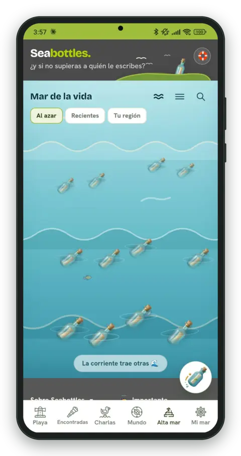 Seabottles screenshot: Open Sea