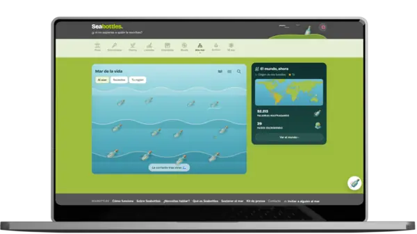 Seabottles screenshot on a computer: Open Sea